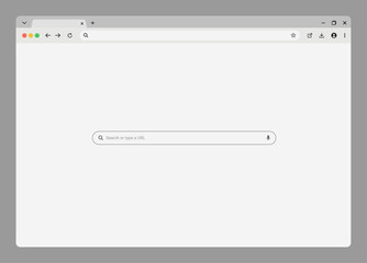 Realistic browser windows set with toolbar, search bar, and shadow on a transparent background. Perfect for web design mockups and UI presentations. Vector illustration.