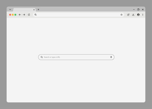 Realistic browser windows set with toolbar, search bar, and shadow on a transparent background. Perfect for web design mockups and UI presentations. Vector illustration.