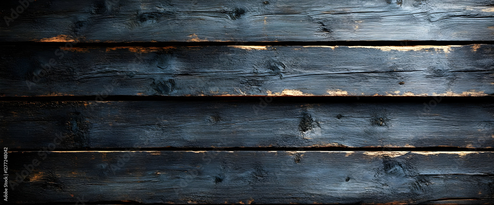 Poster dark weathered wooden planks with visible grain and rough texture abstract background