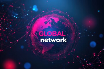 Creative graphic layout showcasing a global network theme for advertising campaigns