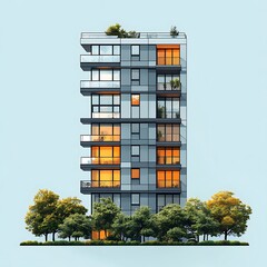 green balcony modern apartment building style high resolution hd picture