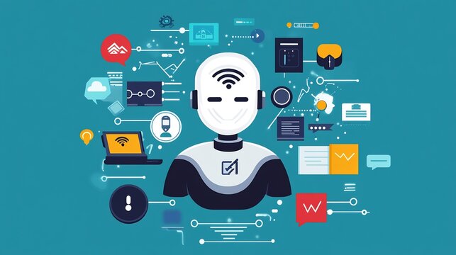 Vibrant depiction illustrating integration of AI tool customer support system emphasizing empathy response time automation ar 169 no logo v 61 darya relaxed Create explore organize