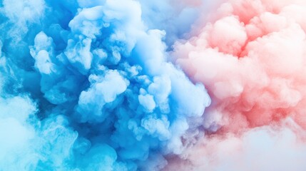 Fototapeta premium Abstract image of swirling blue and pink smoke clouds.