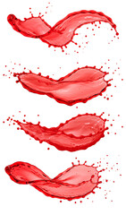 Fototapeta premium red liquid splash set png