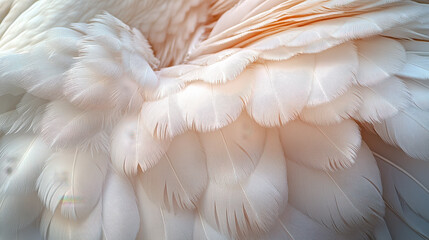 Fototapeta premium A close-up of a regal stork's feathers, revealing intricate patterns and subtle variations in color