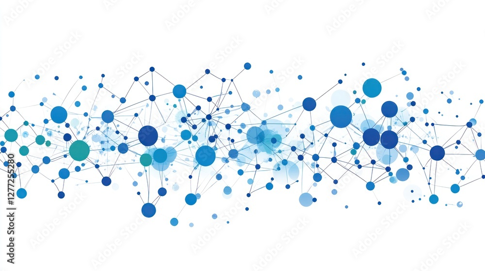 Aufkleber abstract network connection background with nodes and lines.