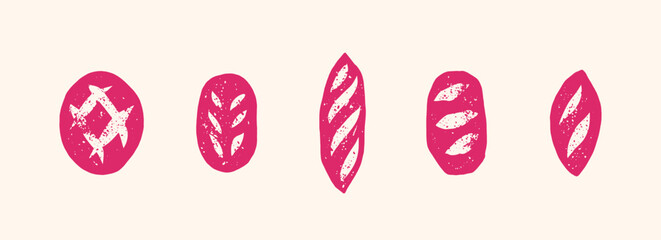 Loaf of Bread Icons Clip Art Vector, Bread Bakery, Bakery Logo, Bakery Shop, Bread, Hand Drawn Bread, Sourdough, baguette, white bread, challah, isolated bread	and Background