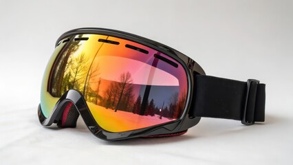 Ski Goggles on White Background