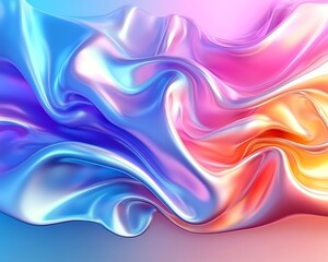 Abstract iridescent fabric folds