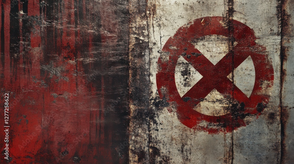 Poster grungy abstract background with red and black distressed texture