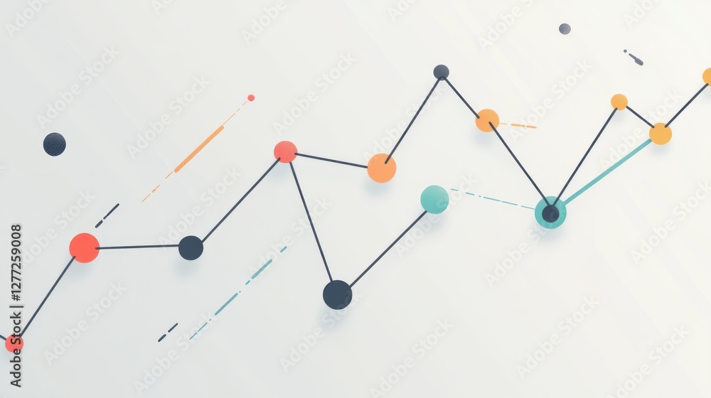 Poster abstract network graphic with connected nodes and lines showing growth or progress.