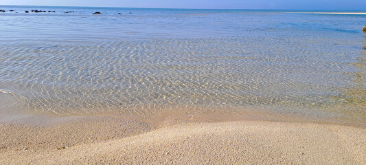 white sand on beautiful beach	
