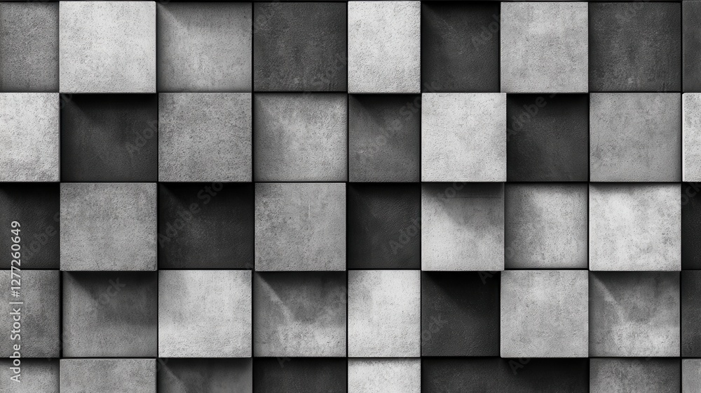 Poster textured concrete blocks in monochrome pattern for modern design