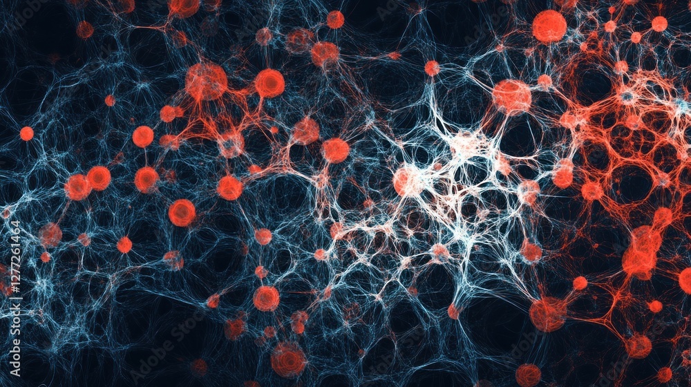 Aufkleber abstract neural network, interconnected nodes and lines, representing complex system or connection.