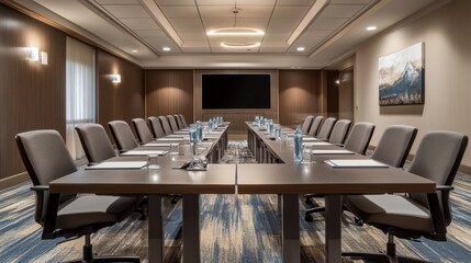 Modern Conference Room with Elegant Design and Professional Setup