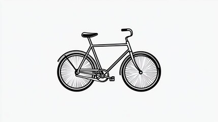 Fototapeta premium Classic bike, white background, simple design, transport