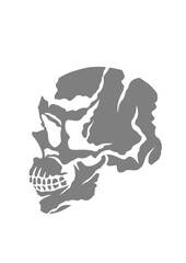 Tete de mort de profil crane halloween