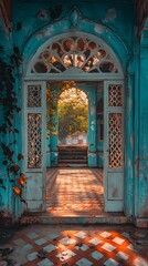 ruined palace covered in dense vegetation high resolution hd picture