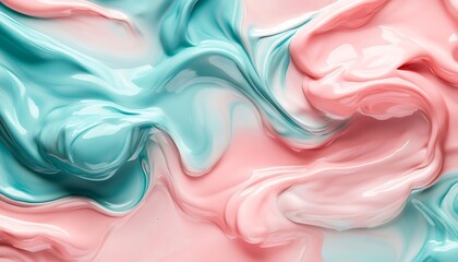 Obraz premium Abstract Swirls of Pink and Teal Creams