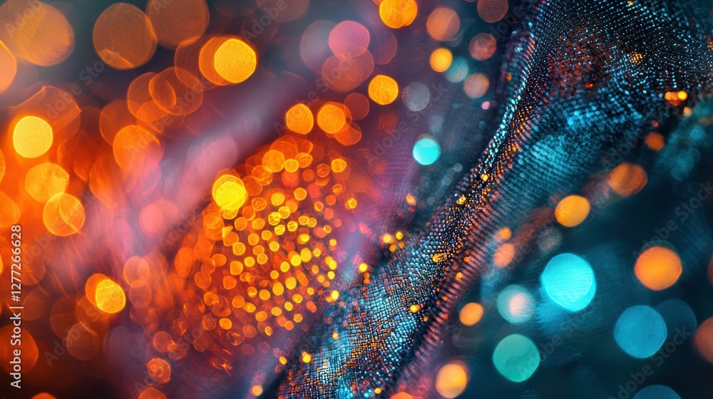Poster colorful abstract background with bokeh lights and textures