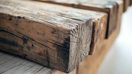 Fototapeta premium Rustic Wooden Plank with Weathered Texture and Natural Grain Patterns