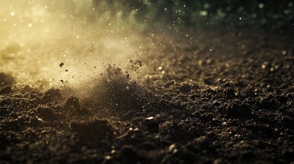 A close-up of land soil textures being tested for structural stability