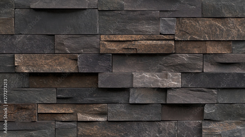 Poster dark slate wall with varied textures and patterns for modern design