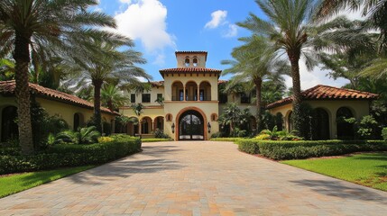 Fototapeta premium A luxury home's facade featuring custom-designed elements and premium construction materials