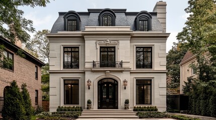 Obraz premium A luxury home with perfect symmetry and structural balance, embodying expert craftsmanship