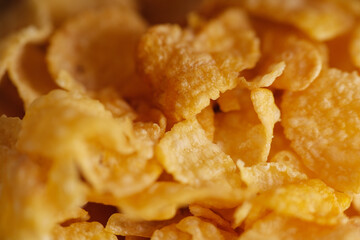 Close up texture golden flakes of corn
