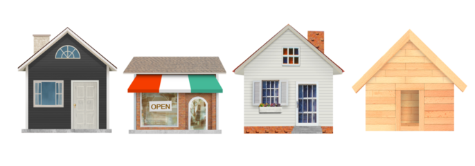 Exploring unique house designs architectural exhibit urban setting miniature models eye-level viewpoint creative aesthetics