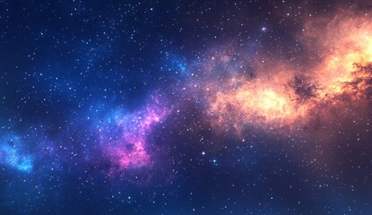 Fototapeta premium Colorful space nebula with distant stars