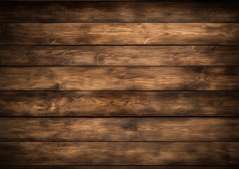 Fototapeta premium Wooden wall texture with rich brown tones and natural grain patterns, perfect for backgrounds or rustic designs