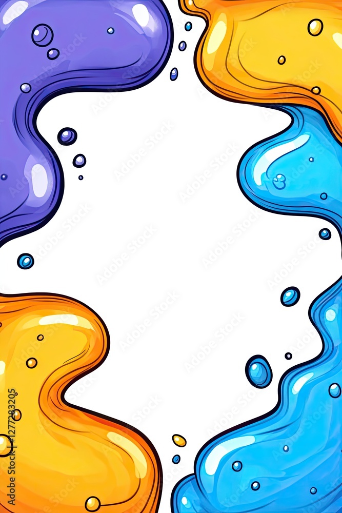 Aufkleber abstract background of colorful liquid blobs with copy space.
