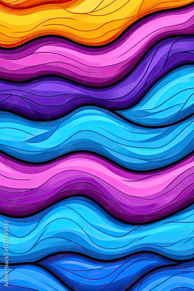 Poster abstract background with colorful wavy lines.