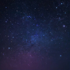Obraz premium Celestial night sky background with scattered stars, glowing constellations, and a soft gradient of midnight blue and deep violet, creating a dreamy, cosmic vibe.