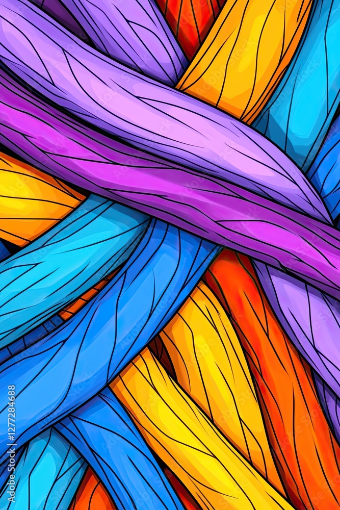Poster abstract colorful interlaced lines pattern background.