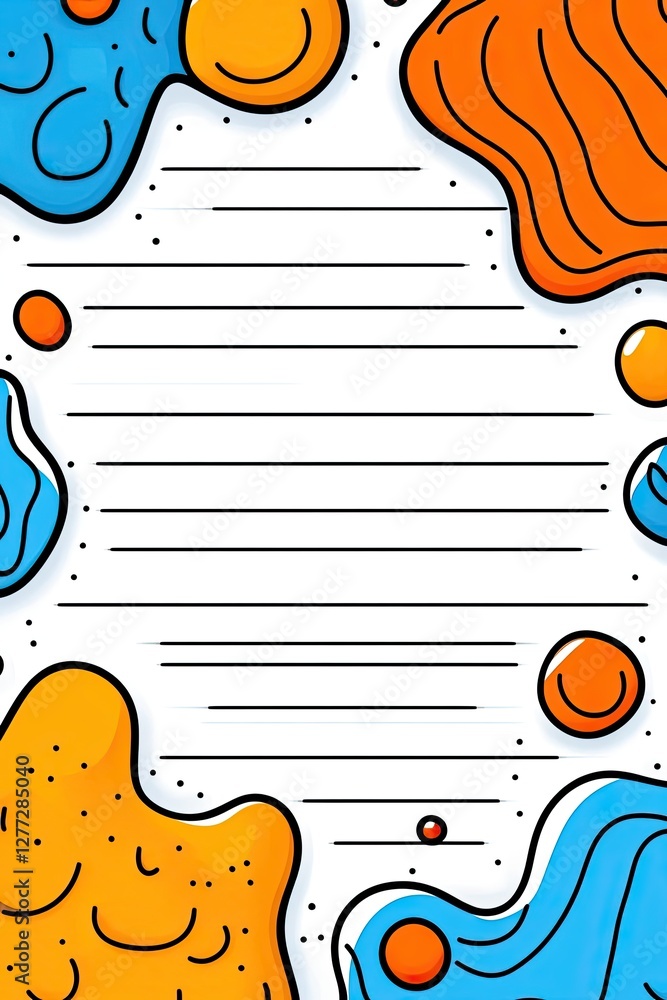 Aufkleber abstract colorful liquid shapes frame on white background with copy space.