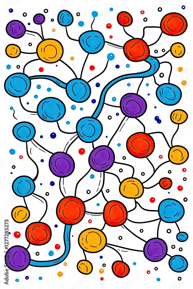 Aufkleber abstract colorful pattern of circles and lines.