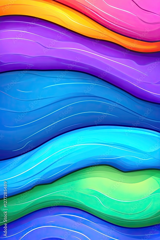 Poster abstract colorful wavy background with a vibrant rainbow color scheme.