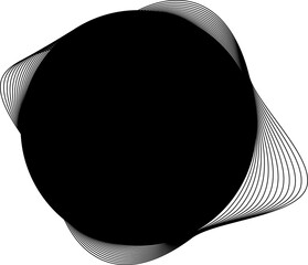 Circle and wavy flowing shape and place for text use for badges, price tag, logo