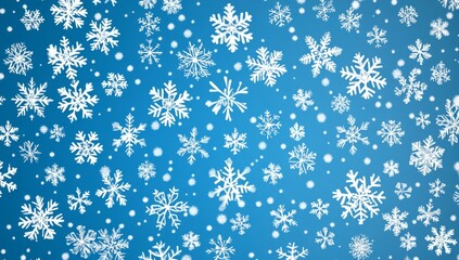 Winter snowflake pattern background; falling snow effect