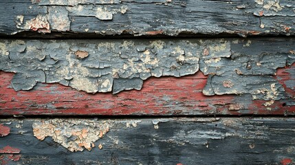 Weathered Wood Texture with Peeling Paint in Rustic Background