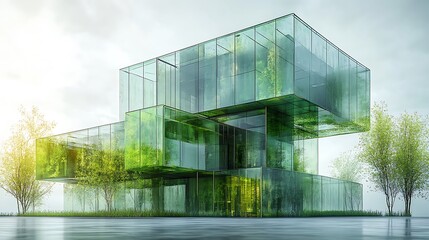 ultra-modern transparent glass structure high resolution hd wallpaper