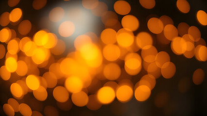 Obraz premium Glowing golden bokeh lights for a festive holiday background