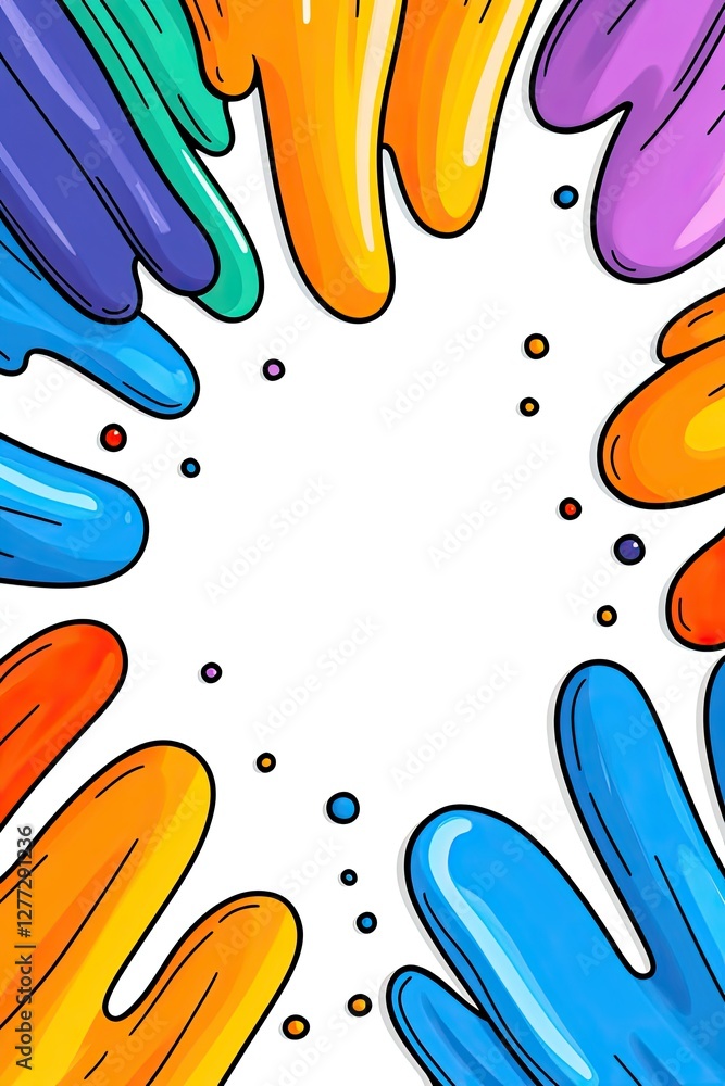 Poster colorful abstract frame with space for text.