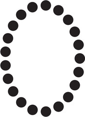 Oval frame dots black. Design element