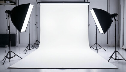 photo studio white soft box lighting