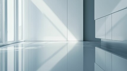 Bright and Modern Interior with Minimalist Design and Glossy Floor