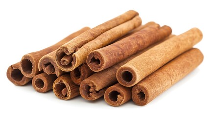 Cinnamon Sticks Pile Isolated